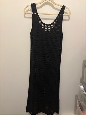 COS Black Crochet Tank Maxi Dress XS